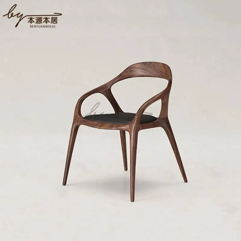 Cadeira Relaxing Dining Chairs Design Individual Armchair Luxury Vintage Modern Home Dining Chairs Wooden Furniture AB50CY