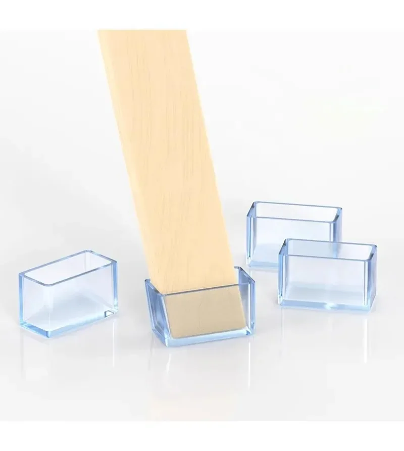 16PCS Silicone Chair Leg Pad Transparency Furniture Legs Table End Plug PVC Silent Anti-slip Floor Protection Cap Foot Cover