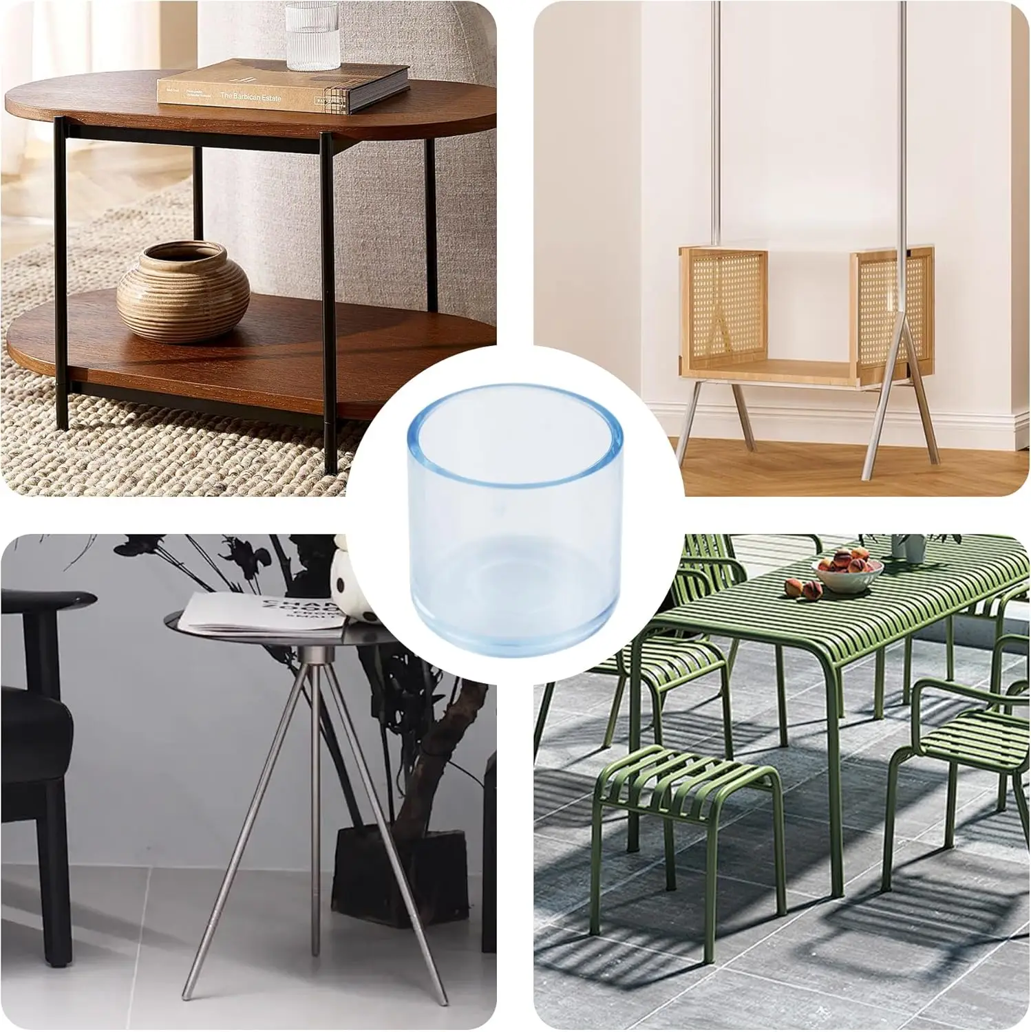 16PCS Silicone Chair Leg Pad Transparency Furniture Legs Table End Plug PVC Silent Anti-slip Floor Protection Cap Foot Cover