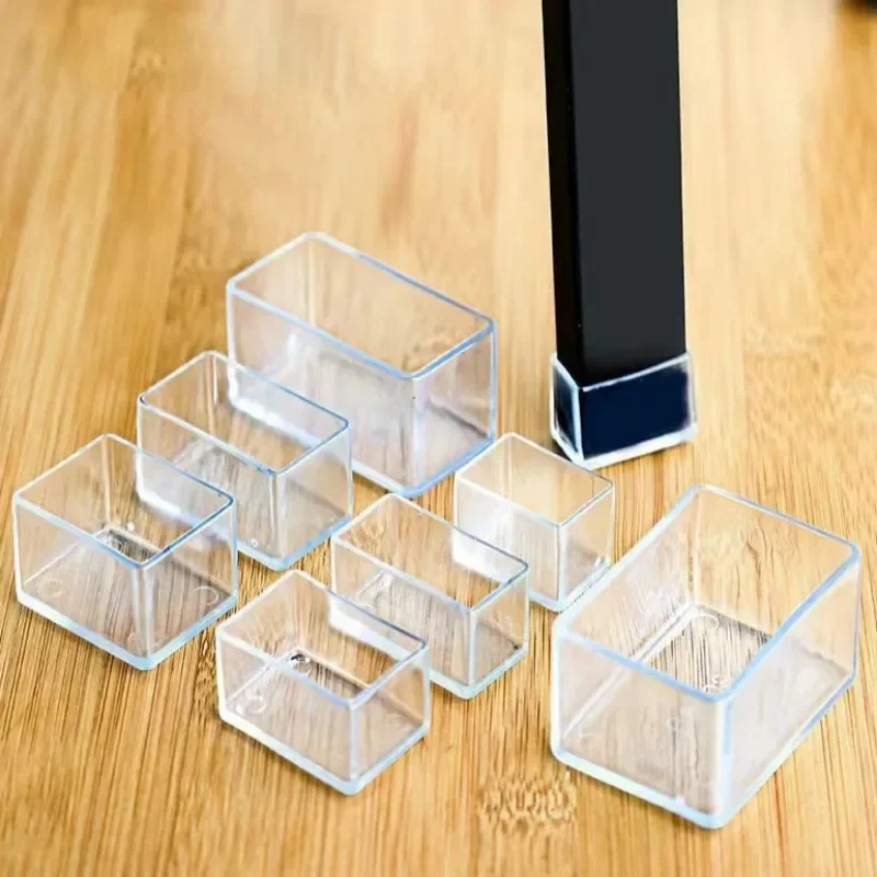 16PCS Silicone Chair Leg Pad Transparency Furniture Legs Table End Plug PVC Silent Anti-slip Floor Protection Cap Foot Cover