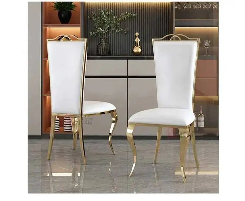 Steel Stainless Furniture Modern Dining Chairs Home Dining Table Chairs Nordic Flannel Dinning Chair Restaurant Backrest Chair M