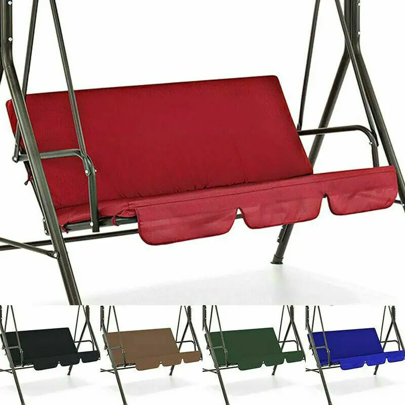 3-Seater Outdoor Swing Chair Canopies Seat Cushion Cover Waterproof Replacement For Garden Yard Furniture Cloth Hood No Frame