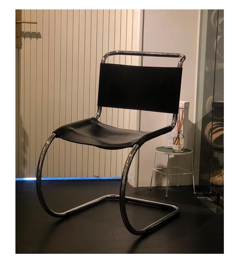 MOMO Bauhaus Mr. Chair Stainless Steel Middle Dining Chair Modern Simple Office Chair Back Chair Minimalist Nordic