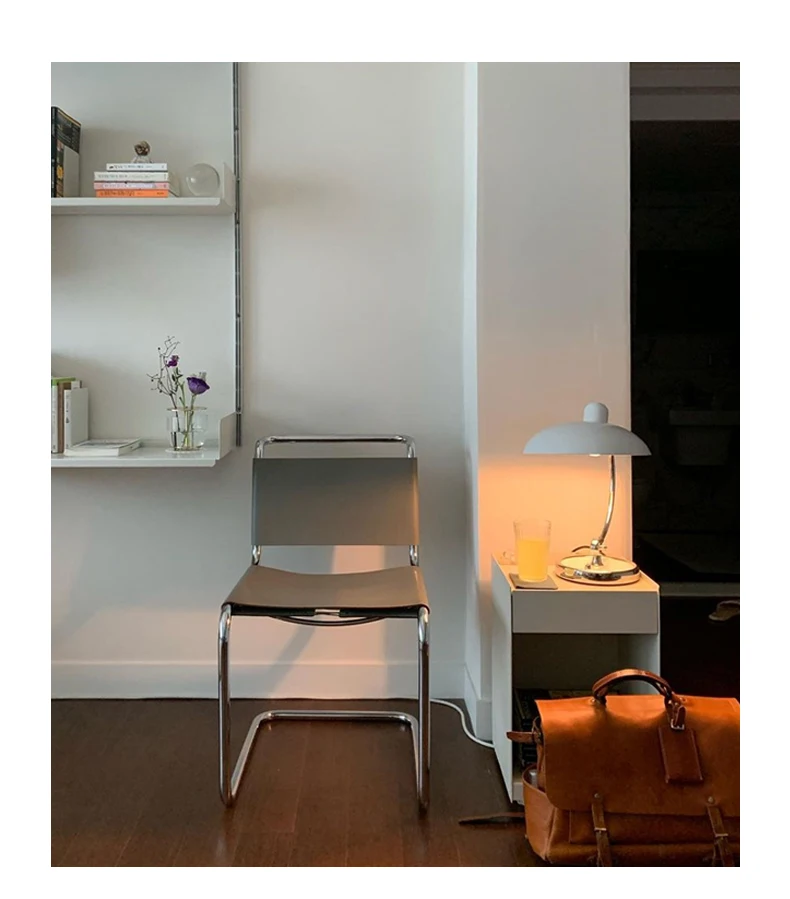 MOMO Bauhaus Mr. Chair Stainless Steel Middle Dining Chair Modern Simple Office Chair Back Chair Minimalist Nordic