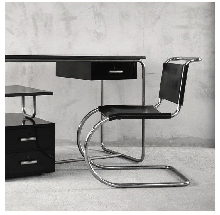 MOMO Bauhaus Mr. Chair Stainless Steel Middle Dining Chair Modern Simple Office Chair Back Chair Minimalist Nordic