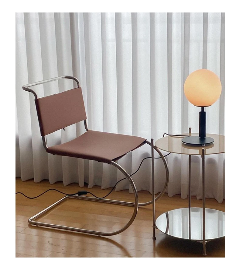 MOMO Bauhaus Mr. Chair Stainless Steel Middle Dining Chair Modern Simple Office Chair Back Chair Minimalist Nordic