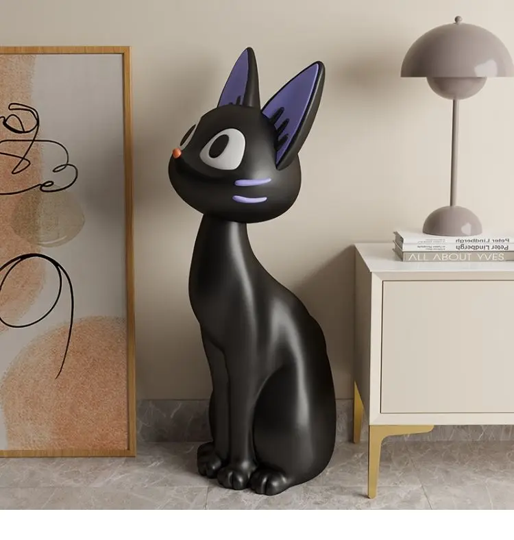 Art, Black Cat, Living Room, TV Cabinet, Sofa, Side, Large, Floor, Decoration, Moving, Opening, Gifts, Ornaments