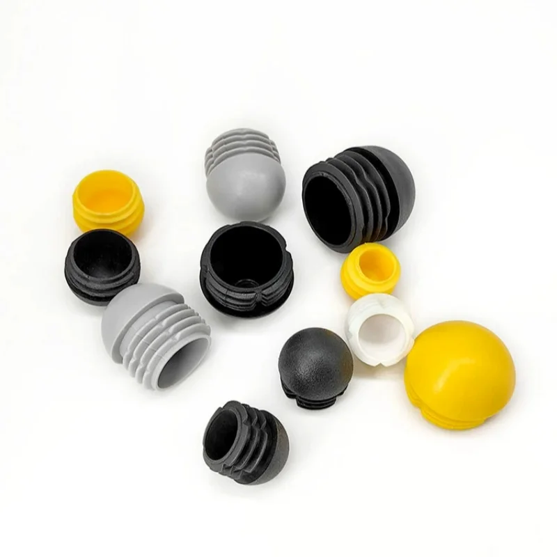 Black/White/Yellow/Grey Domed Round Plastic Blanking EndCaps Tube Pipe Inserts Plug Round Rubber Pipe 13-60mm