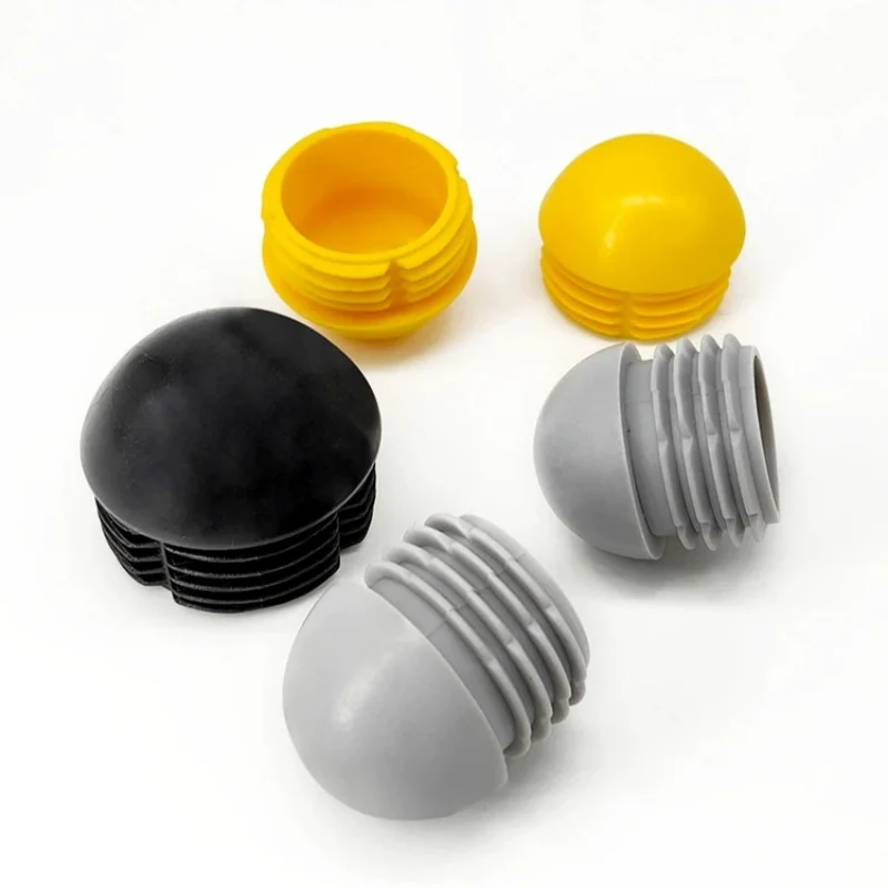 Black/White/Yellow/Grey Domed Round Plastic Blanking EndCaps Tube Pipe Inserts Plug Round Rubber Pipe 13-60mm