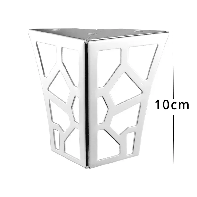 4PCS 10cm Modern Metal Classical Furniture Feet Hollow Out Geometric Sofa Legs Table Cabinet Foot Bracket Furniture Hardware