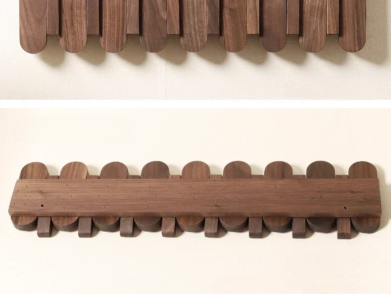 Luxury Wall Coat Rack Walnut Wood Clothes Dress Hanger Hooks Backpack Coat Pants Interior Furniture Bedroom Clothing Storage