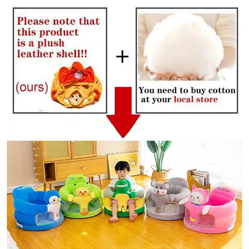 Baby Sitting Chair High Quality Cover Cute Animal Shaped Plush Sofa Case Infants Learning Support Seat Cushion