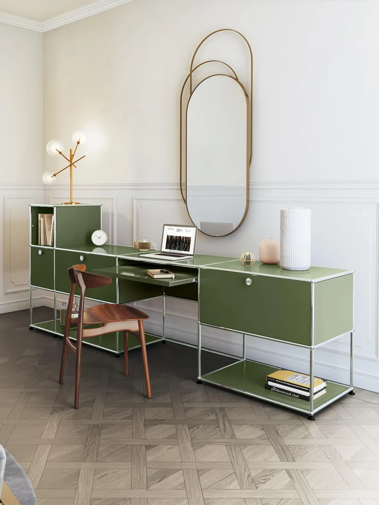 Modern Modular Metal Desk with Storage Cabinet Standing Desk Office Desk Computer Table Room Desks
