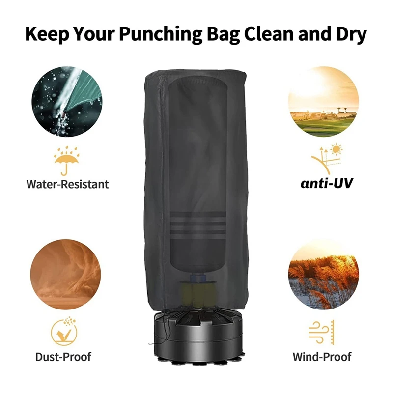 BAAU 58.2x13Inch Punching Bag Cover Outdoor Waterproof, Oxford Cloth Boxing Bag Cover Freestanding Heavy Bag Cover Black