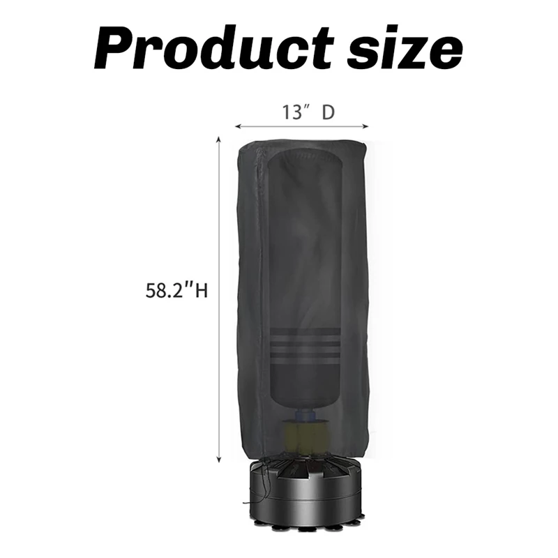 BAAU 58.2x13Inch Punching Bag Cover Outdoor Waterproof, Oxford Cloth Boxing Bag Cover Freestanding Heavy Bag Cover Black