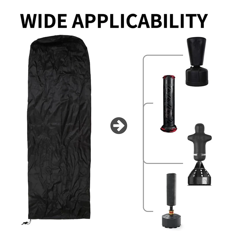 BAAU 58.2x13Inch Punching Bag Cover Outdoor Waterproof, Oxford Cloth Boxing Bag Cover Freestanding Heavy Bag Cover Black