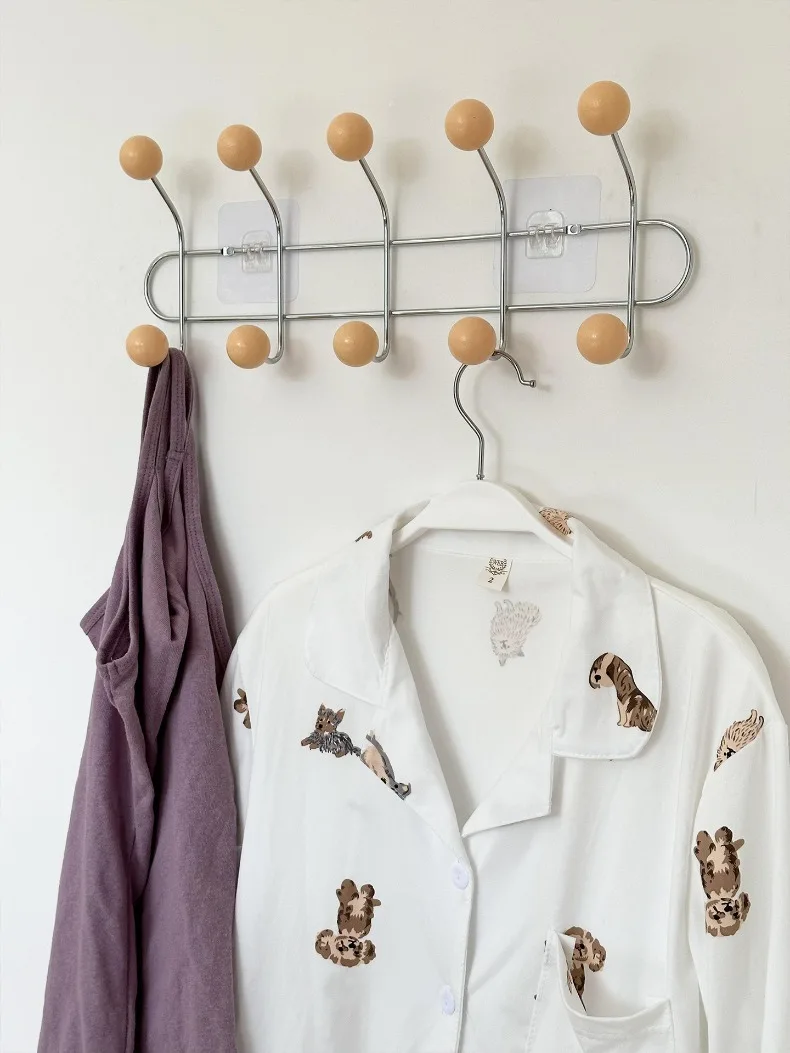 Entrance Hall Wall Coat Racks Bedroom Clothing Storage Hanger Rack Hooks Portable Backpack Cap Scarf Clothes Organizer Hangers