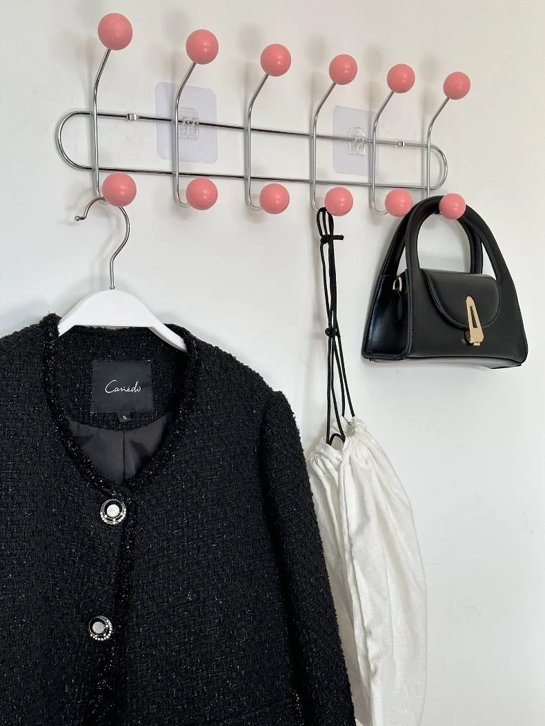 Entrance Hall Wall Coat Racks Bedroom Clothing Storage Hanger Rack Hooks Portable Backpack Cap Scarf Clothes Organizer Hangers