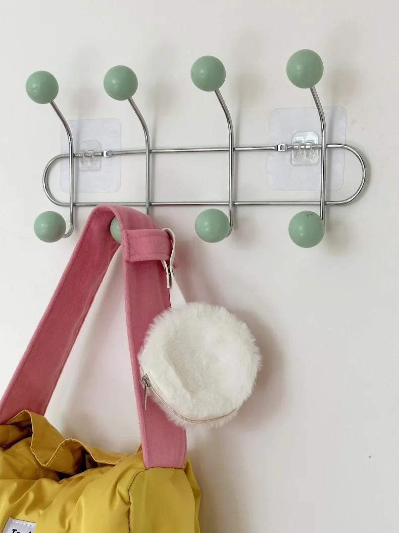 Entrance Hall Wall Coat Racks Bedroom Clothing Storage Hanger Rack Hooks Portable Backpack Cap Scarf Clothes Organizer Hangers