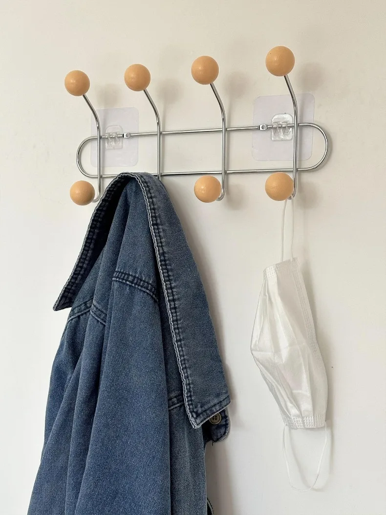 Entrance Hall Wall Coat Racks Bedroom Clothing Storage Hanger Rack Hooks Portable Backpack Cap Scarf Clothes Organizer Hangers