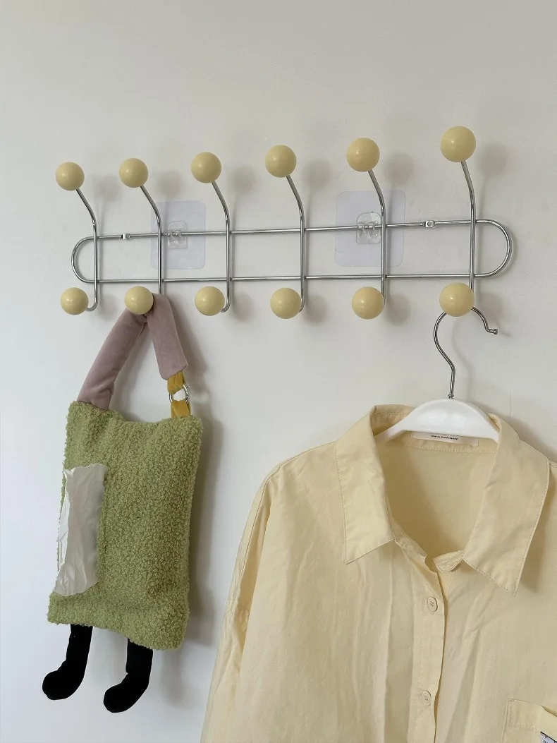 Entrance Hall Wall Coat Racks Bedroom Clothing Storage Hanger Rack Hooks Portable Backpack Cap Scarf Clothes Organizer Hangers