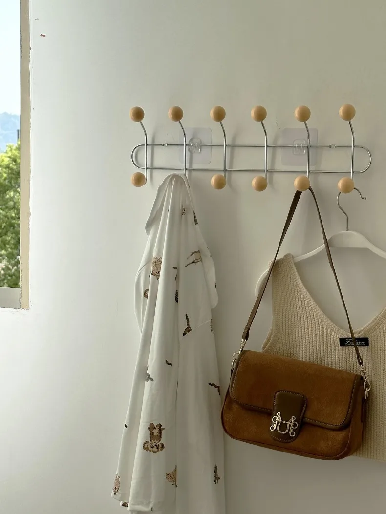 Entrance Hall Wall Coat Racks Bedroom Clothing Storage Hanger Rack Hooks Portable Backpack Cap Scarf Clothes Organizer Hangers