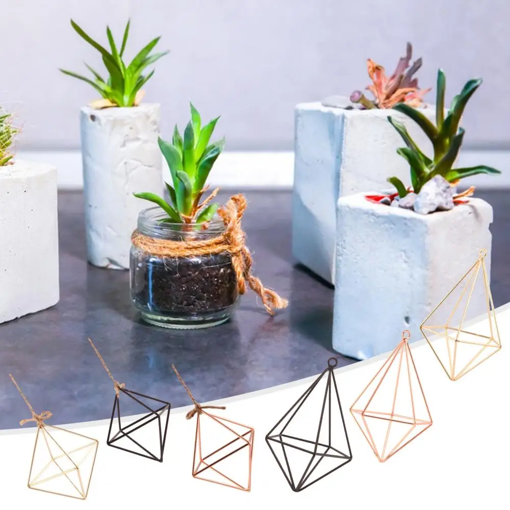 Iron Propagation Stations Glass Terrarium Plant Geometric Shape Plant Iron Stand Air Plant Holder Home Office Gardening Decor