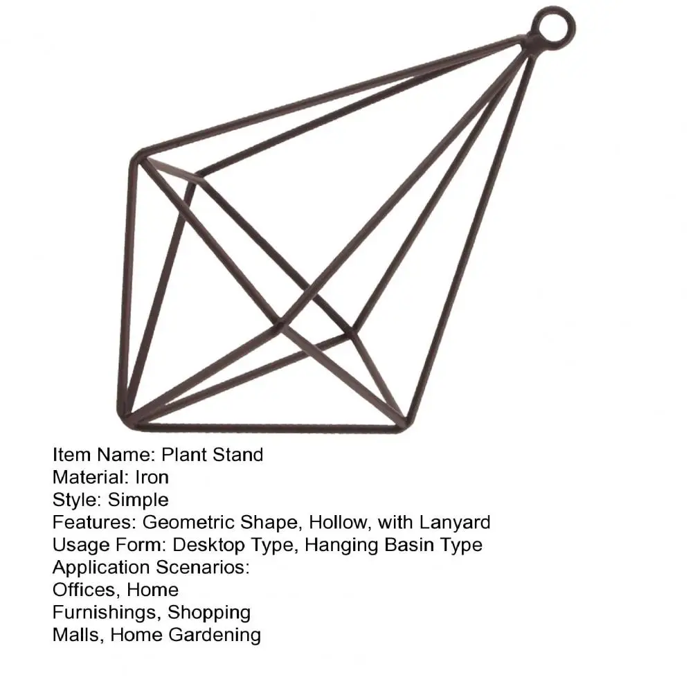 Iron Propagation Stations Glass Terrarium Plant Geometric Shape Plant Iron Stand Air Plant Holder Home Office Gardening Decor