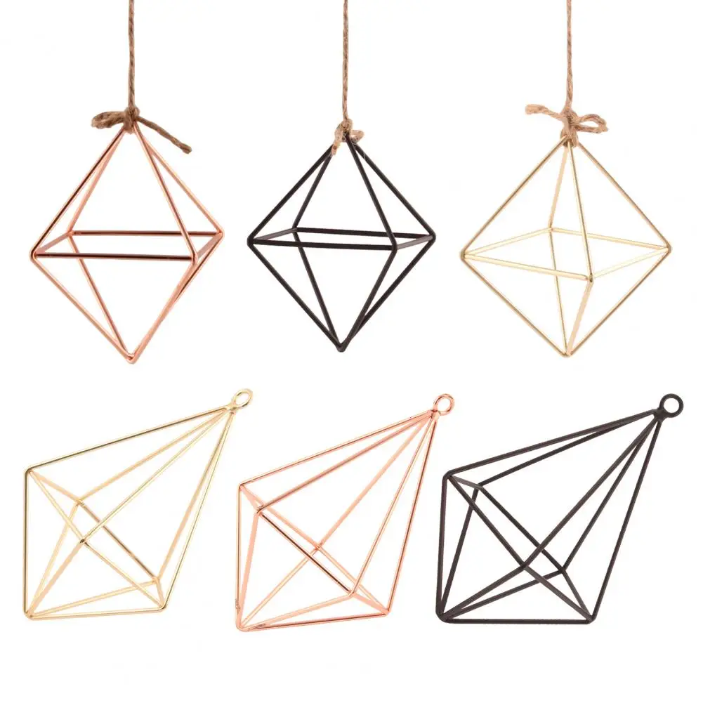 Iron Propagation Stations Glass Terrarium Plant Geometric Shape Plant Iron Stand Air Plant Holder Home Office Gardening Decor