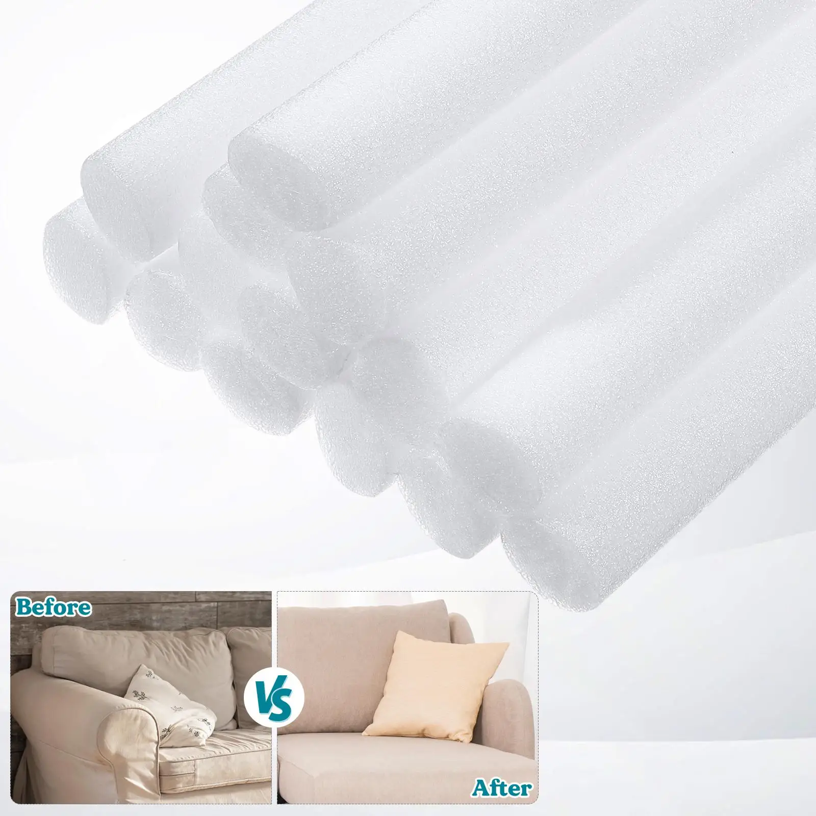 14 Pcs Sofa Fixing Bar Foam Cover Protector Couch Water Proof Furniture Slipcover Grips Strip Cushion Filling Tuck for