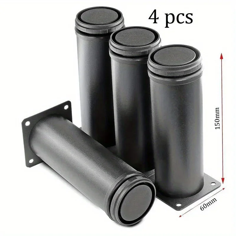 4pcs Stainless Steel Furniture Legs Metal Adjustable Round Metal Furniture Replacement Corner Feets Duty Table Leg Extenders
