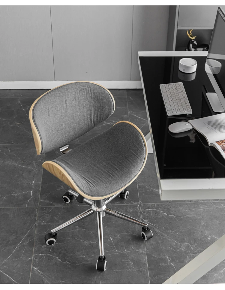 Metal Craft Stainless Steel Office Chair Solid Wood Computer Chair Lift Chair Backrest Swivel Chairs Study Dormitory Desk Chairs