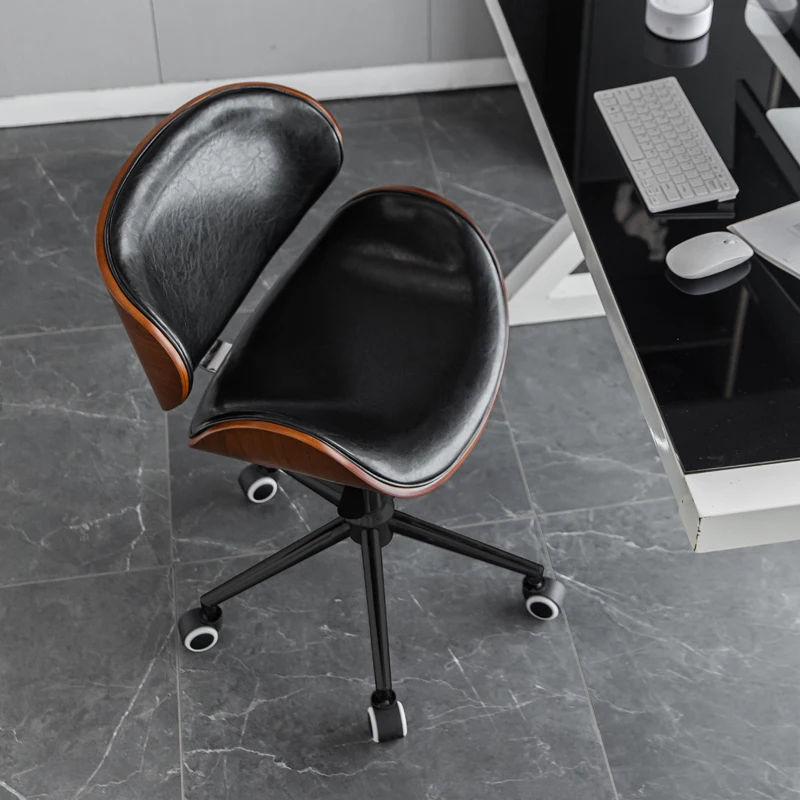 Metal Craft Stainless Steel Office Chair Solid Wood Computer Chair Lift Chair Backrest Swivel Chairs Study Dormitory Desk Chairs