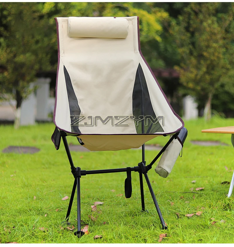 Portable Folding Camping Chair with Headrest Lightweight Tourist Chairs Aluminum Alloy Fishing Chair Outdoor Furniture