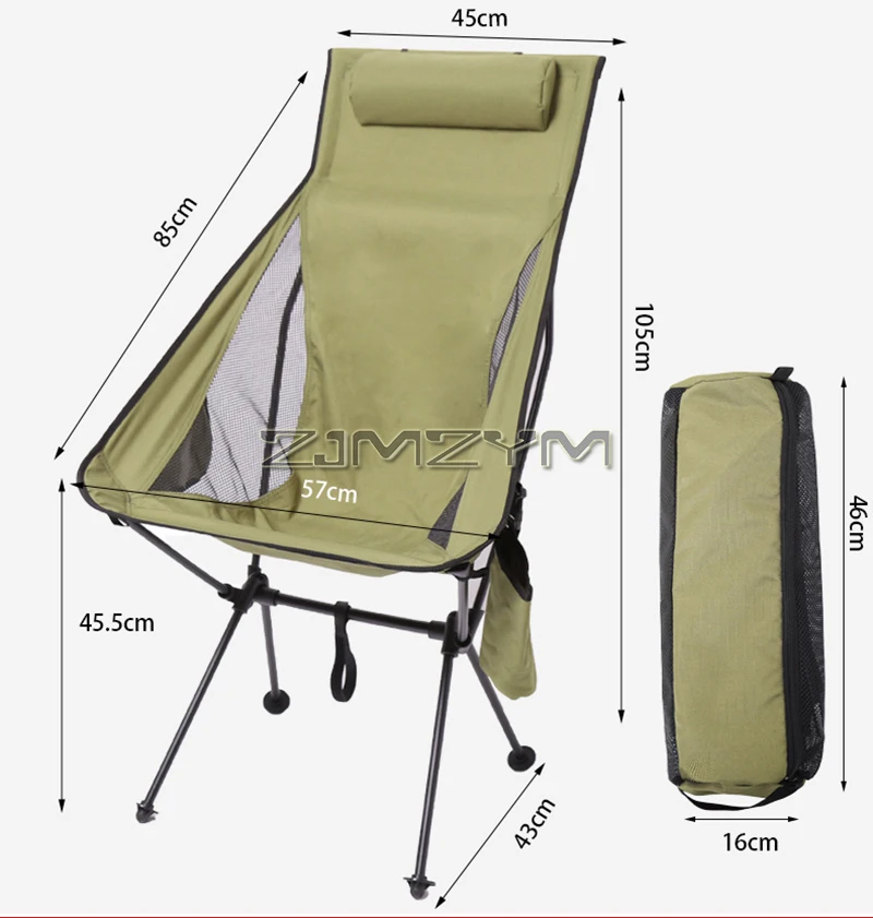 Portable Folding Camping Chair with Headrest Lightweight Tourist Chairs Aluminum Alloy Fishing Chair Outdoor Furniture