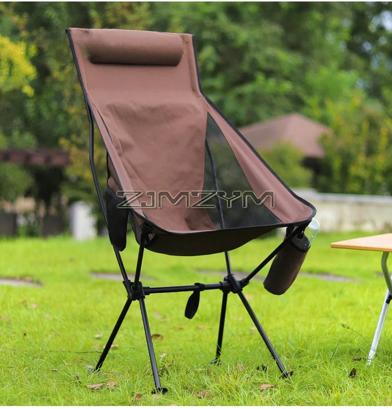 Portable Folding Camping Chair with Headrest Lightweight Tourist Chairs Aluminum Alloy Fishing Chair Outdoor Furniture