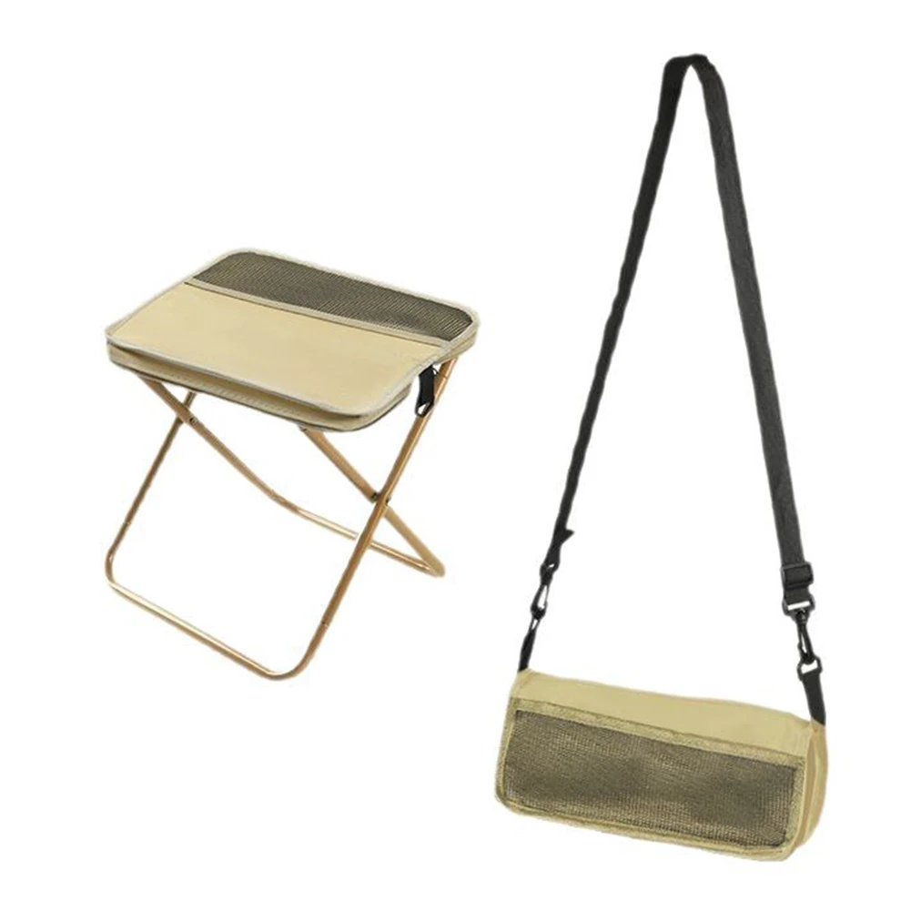 Folding Stool for Outdoor Leisure, Camping, and Hiking Fishing Trips, Convenient Shoulder Bag Style Portable Stool for Storage