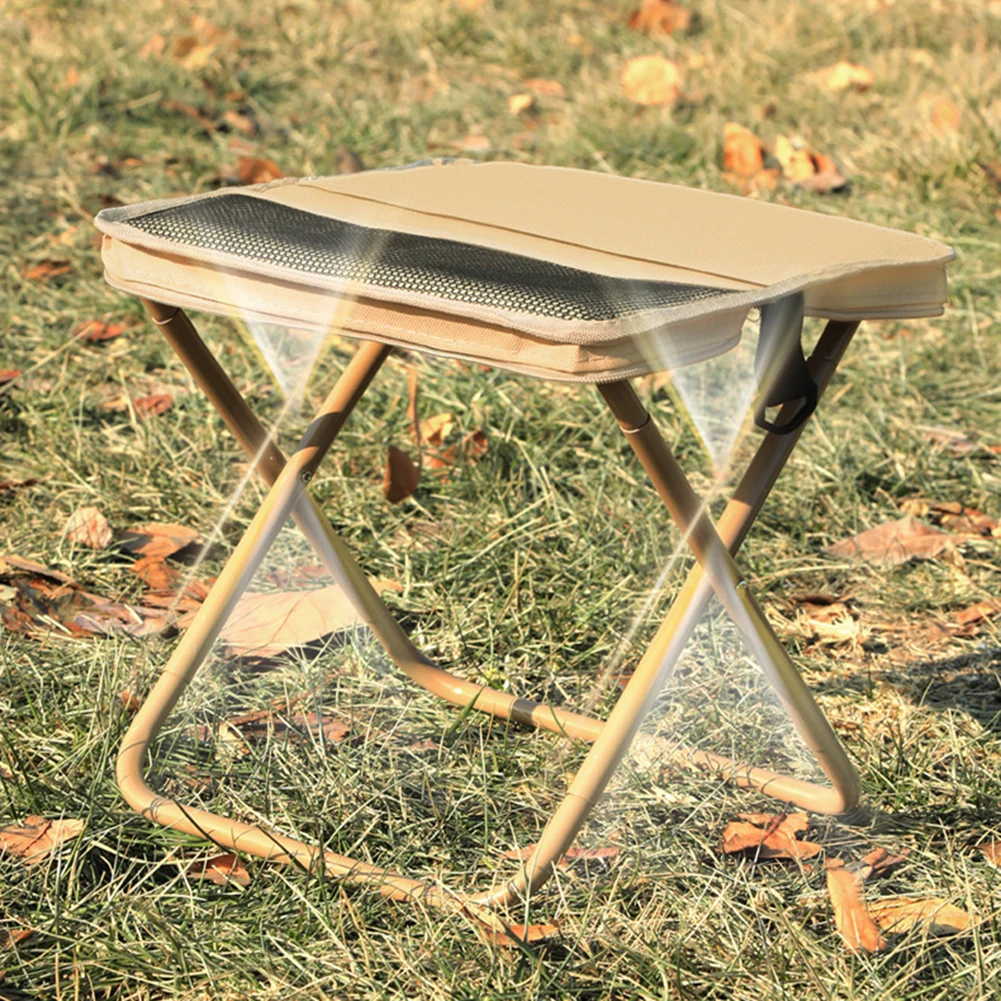 Folding Stool for Outdoor Leisure, Camping, and Hiking Fishing Trips, Convenient Shoulder Bag Style Portable Stool for Storage
