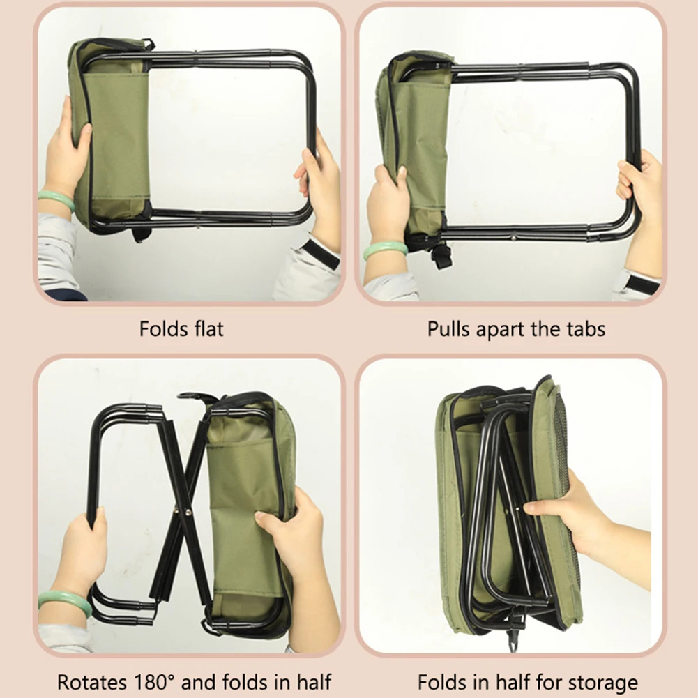 Folding Stool for Outdoor Leisure, Camping, and Hiking Fishing Trips, Convenient Shoulder Bag Style Portable Stool for Storage