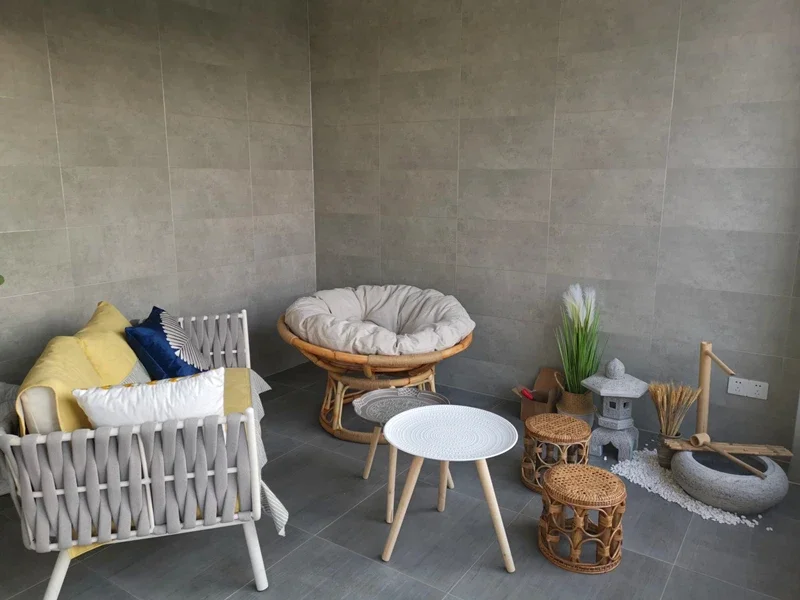 Rattan Low Stool Living Room Small Apartment Round chair Ottomans Designer Balcony garden Changing Stool plant holder shelf