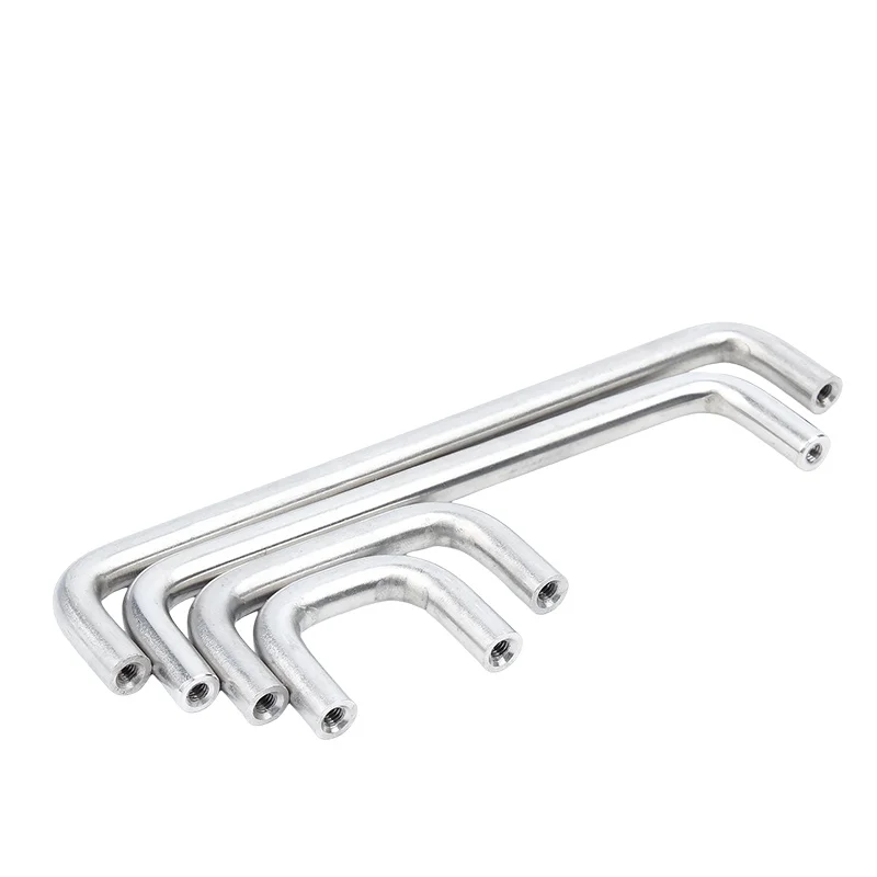 M4~M8 304 Stainless Steel Innerl Thread U-Shaped Double Curved Handle Modern Cabinet Door Handles Nordic Drawer Door Knobs Pulls