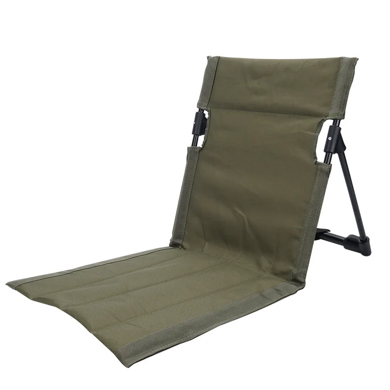Outdoor Foldable Camping Chair Garden Park Single Lazy Reclining Chair Backrest Cushion Picnic Camping Folding Back Beach Chair