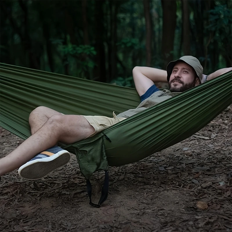 1Set Hammock with Straps and Storage Bag Suitable for Beach Picnics, Hiking,Lightweight and Durable Outdoor Lounge Chairs,Swings
