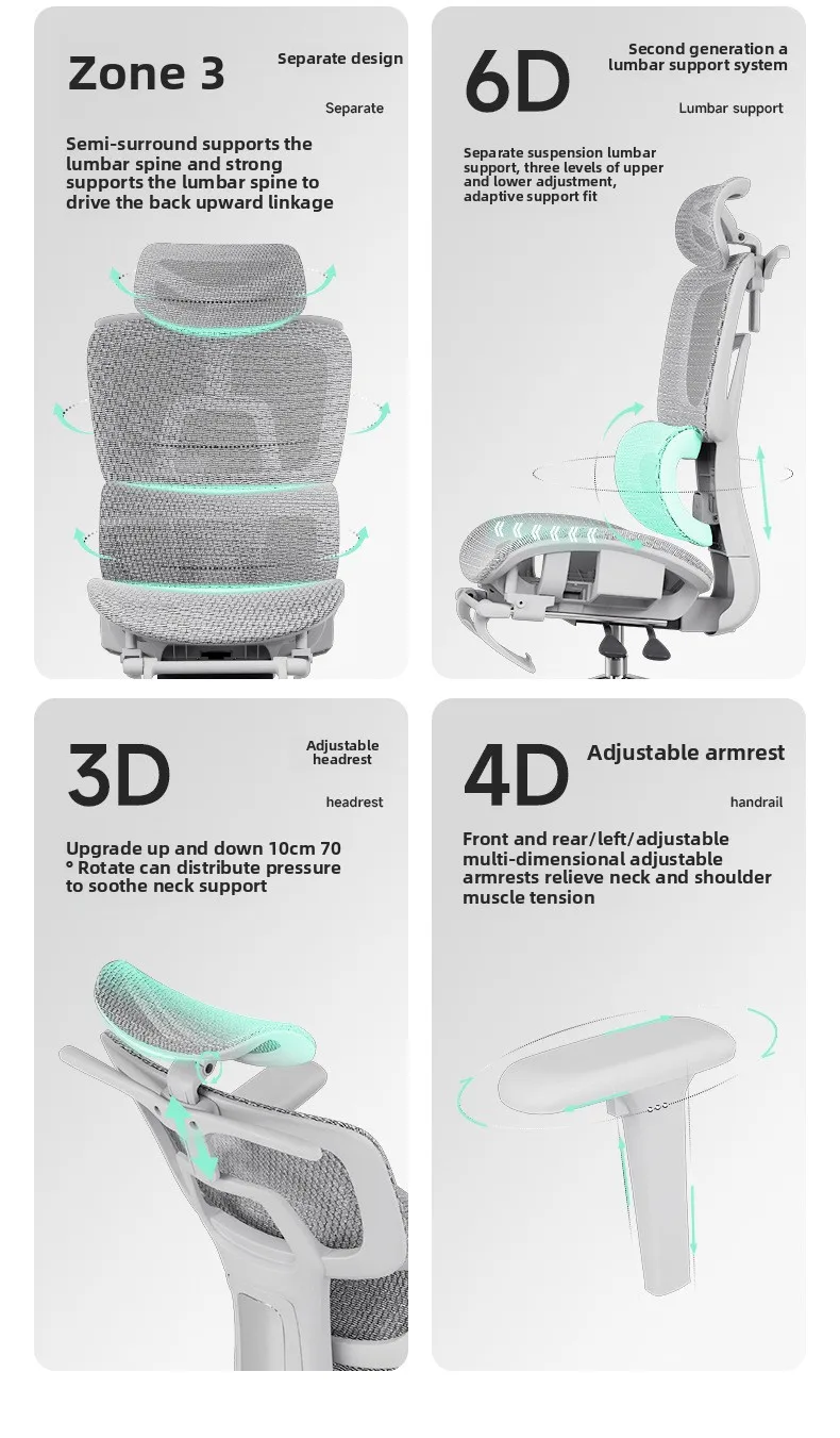 UVR Office Chair Ergonomic Design Furniture Adjustable Mesh Staff Chair Backrest Armrest Stool Comfortable WCG Gaming Chair