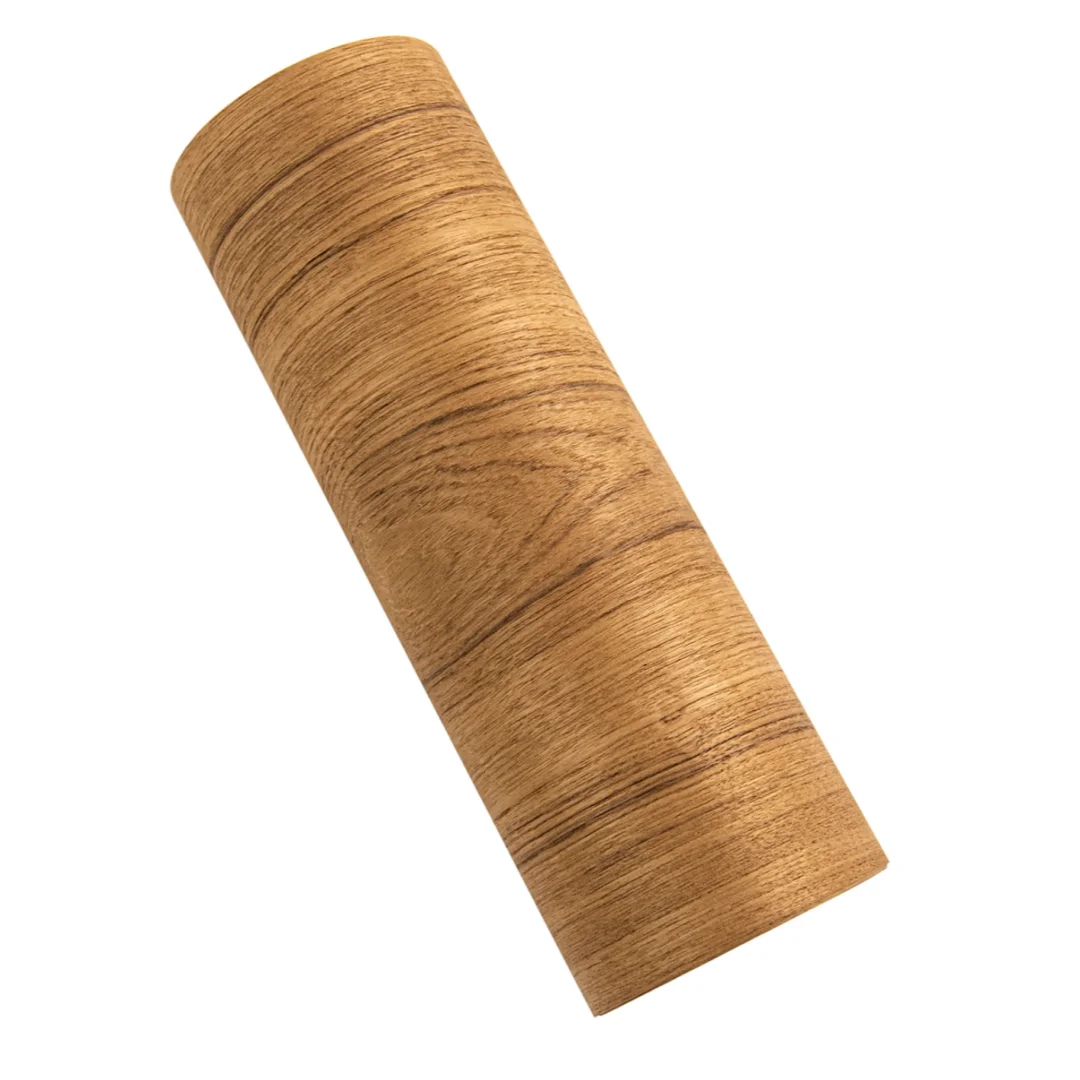 L:2.6m Width:400mm T:0.3mm Natural Yellow Teak Wood Veneer Sheet Speaker Cabinet Door Veneering Floor Covering DIY Projects