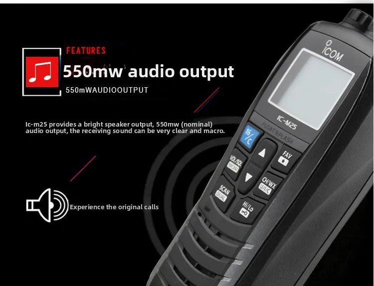 For Icom IC-M25 IPX7 Waterproof Walkie-talkie Professional FM Maritime Walkie-talkie Marine VHF