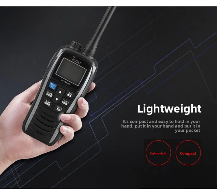 For Icom IC-M25 IPX7 Waterproof Walkie-talkie Professional FM Maritime Walkie-talkie Marine VHF
