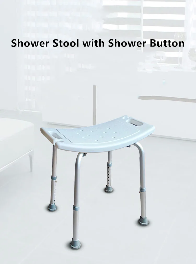 Bathroom and Shower Chair Elderly Folding Bath Chair Furniture Stool Shower Bench Non-slip Bath Chair 6 Gears Height Adjustable