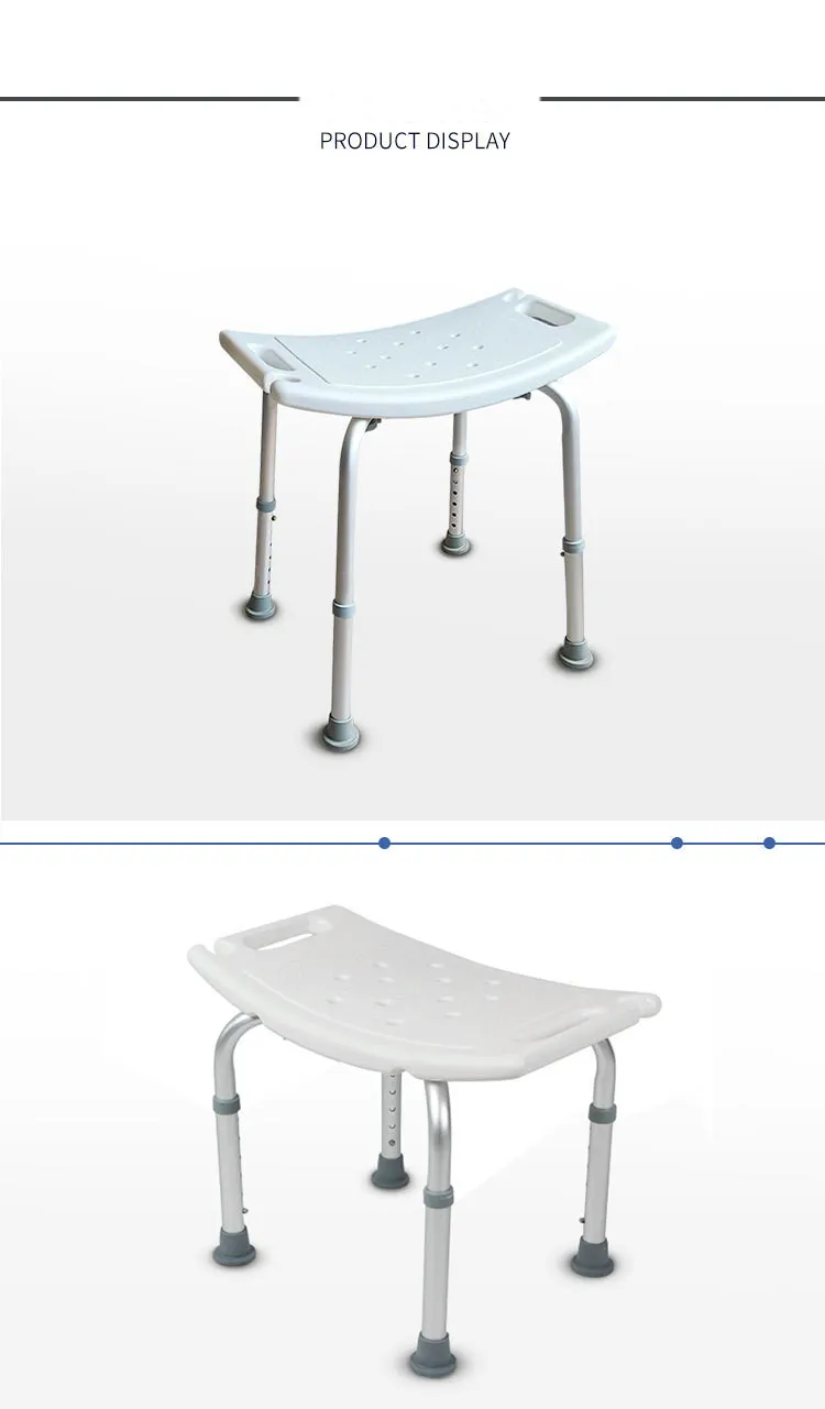 Bathroom and Shower Chair Elderly Folding Bath Chair Furniture Stool Shower Bench Non-slip Bath Chair 6 Gears Height Adjustable