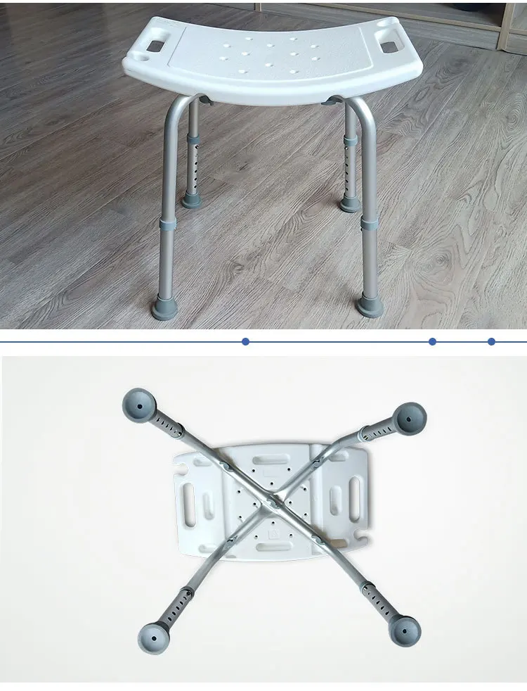Bathroom and Shower Chair Elderly Folding Bath Chair Furniture Stool Shower Bench Non-slip Bath Chair 6 Gears Height Adjustable